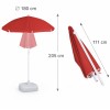 Lauko skėtis su reguliuojamu kampu, raudonas, skersmuo 180 cm, aukštis 205 cm Lauko skėtis su reguliuojamu kampu, raudonas, skersmuo 180 cm, aukštis 205 cm