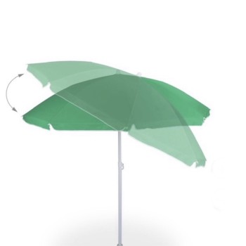 Lauko skėtis su reguliuojamu kampu, žalias, skersmuo 180 cm, aukštis 205 cm