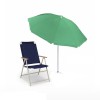 Lauko skėtis su reguliuojamu kampu, žalias, skersmuo 180 cm, aukštis 205 cm