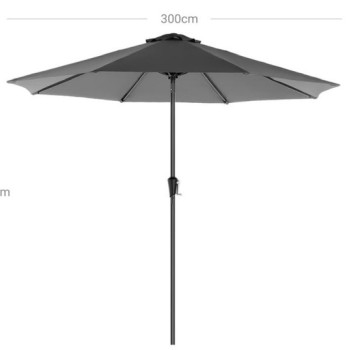 Lauko skėtis 300cm su centrine metaline koja ir rankiniu mechanizmu