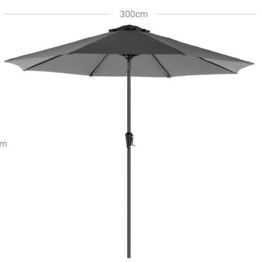 Lauko skėtis su centrine metaline koja ir rankiniu mechanizmu