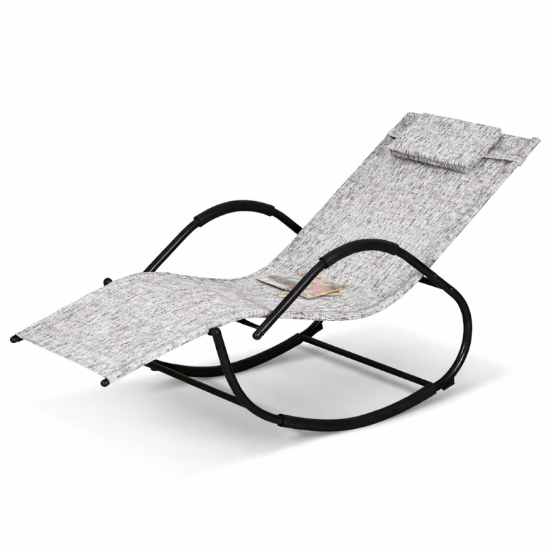 Lauko gultas supamas su metaliniu rėmu ir pagalvėle, ilgis 160 cm, plotis 61 cm