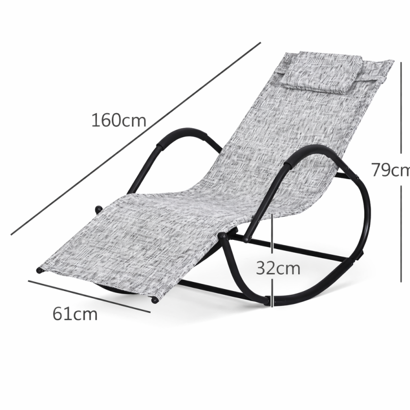 Lauko gultas supamas su metaliniu rėmu ir pagalvėle, ilgis 160 cm, plotis 61 cm