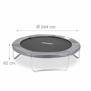 Treniruočių batutas Ø 244 cm su metaliniu rėmu, aukštis 62 cm