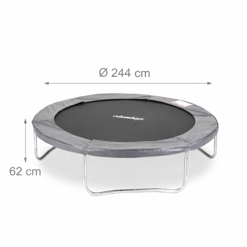 Treniruočių batutas Ø 244 cm su metaliniu rėmu, aukštis 62 cm