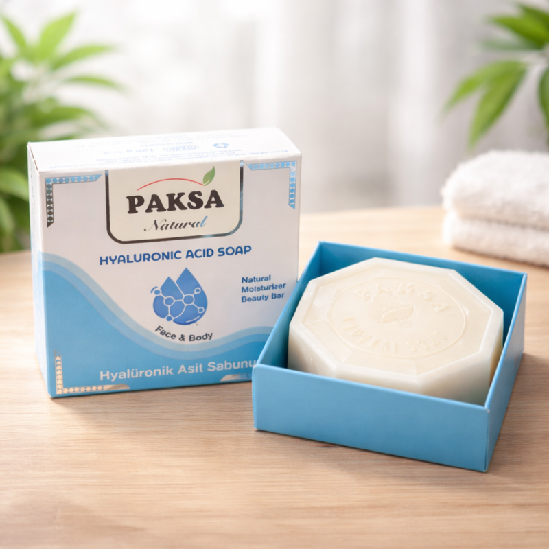 Muilas su hialurono rūgštimi PAKSA Natural Hyaluronic Acid Soap veidui ir kūnui Muilas su hialurono rūgštimi PAKSA Natural Hyaluronic Acid Soap veidui ir kūnui