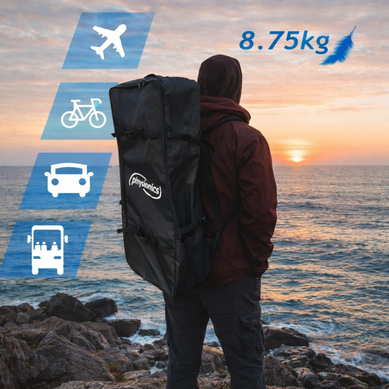 Pripučiama irklentė su priedais Physionics 366 x 80 x 15 cm su pompa, irklu, kuprine ir saugos diržu