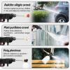 Aukšto slėgio akumuliatorinė plovimo pompa su žarna, filtru, putų talpa ir 2 baterijomis
