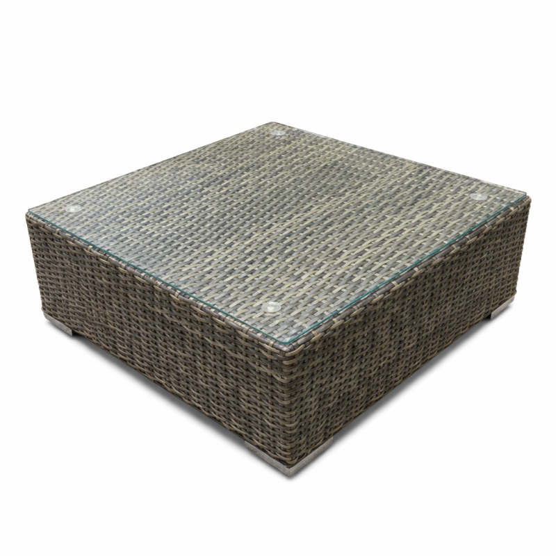 Pintas sodo pufas su pagalve ir stiklu 64x64x32 cm, pilkas