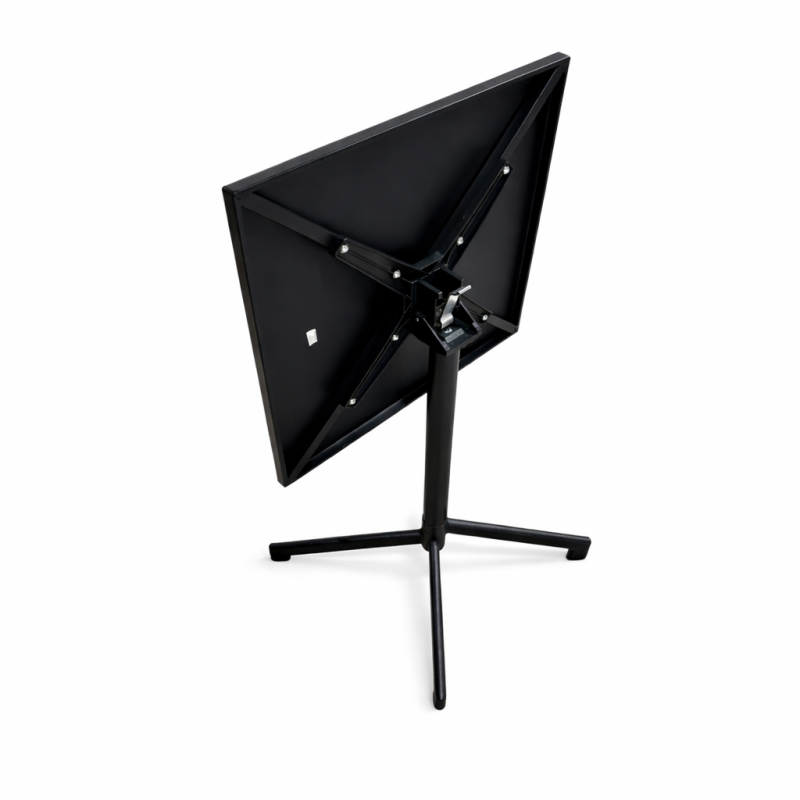 Lauko stalas sulankstomas 60x60 cm, plieninis rėmas, juodas, aukštis 73 cm