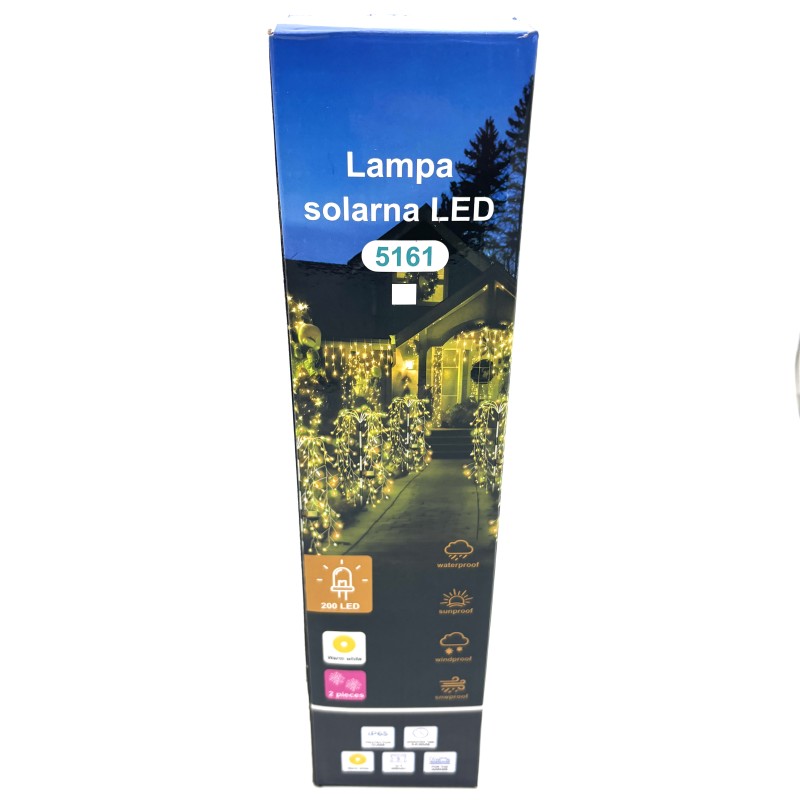 Sodo LED šviestuvai su saulės baterija, 200 LED, 2 vnt., IP65 Sodo LED šviestuvai su saulės baterija, 200 LED, 2 vnt., IP65