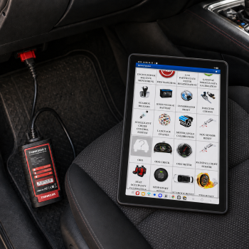 Automobilių diagnostikos įrenginys Launch XPRO5 Android su Samsung Galaxy Tab A9+ ir ThinkDiag 2 adapteriu
