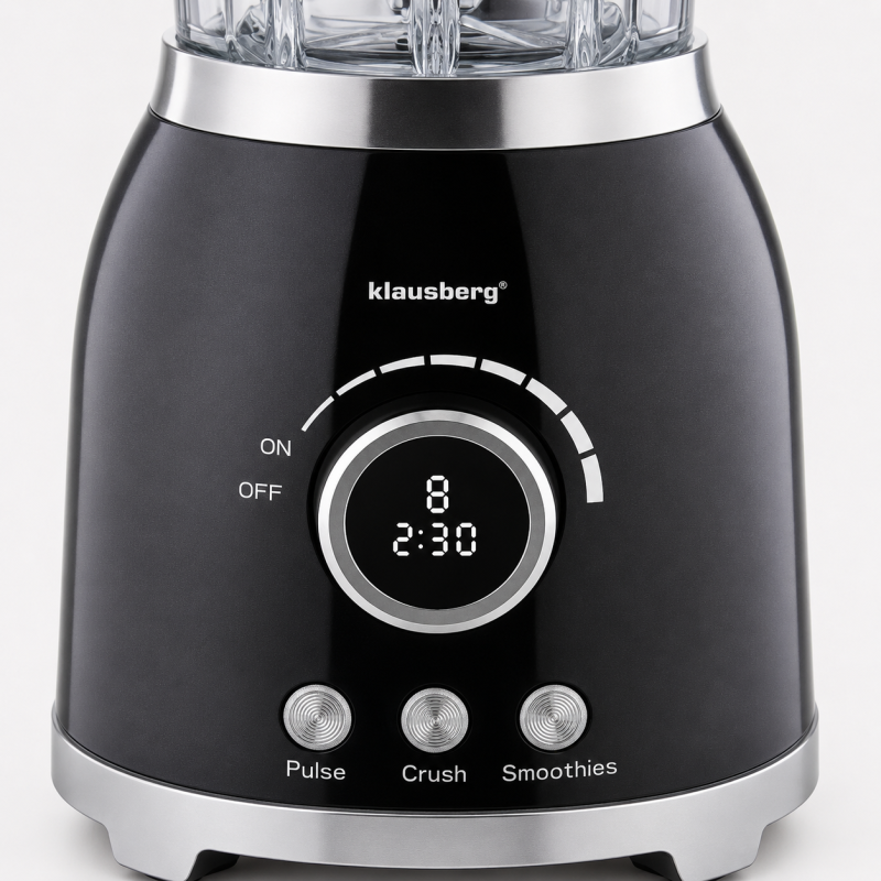Stacionarus blenderis kokteilinė 1,5 l, 600 W, su stikliniu indu, 8 greičiais, Klausberg KB-9029 Stacionarus blenderis kokteilinė 1,5 l, 600 W, su stikliniu indu, 8 greičiais, Klausberg KB-9029