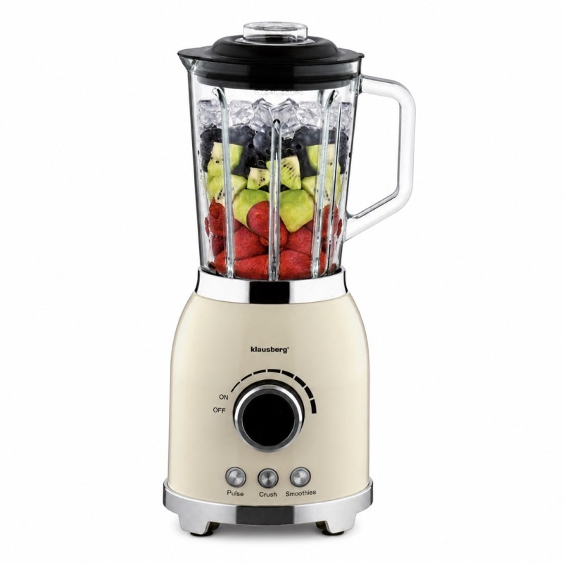 Stacionarus blenderis kokteilinė 1,5 l, 600 W, su stikliniu indu, 8 greičiais, Klausberg KB-9030