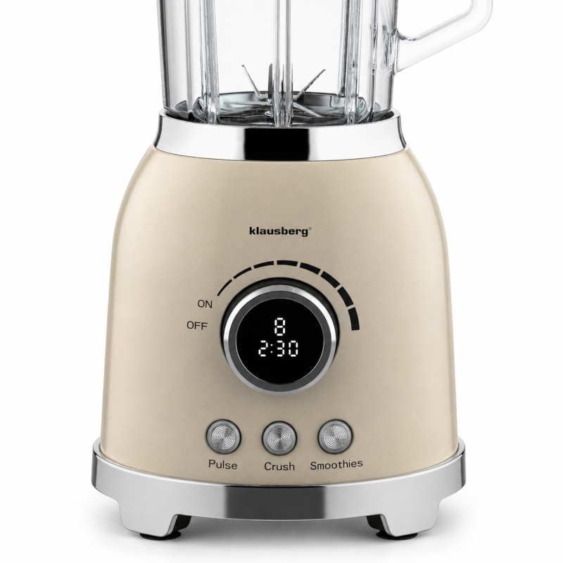 Stacionarus blenderis kokteilinė 1,5 l, 600 W, su stikliniu indu, 8 greičiais, Klausberg KB-9030