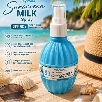 Apsauginis pienelis nuo saulės SPF 50+ su purškikliu Miamina Sunscreen Milk Spray 100 ml