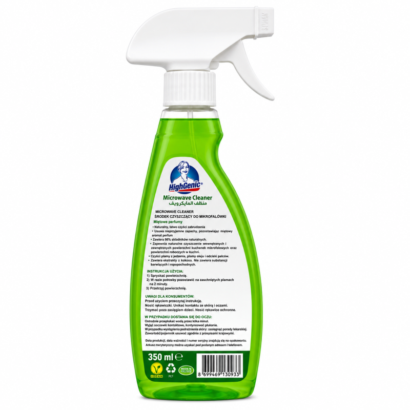 Mikrobangų krosnelės valiklis su mėtų kvapu 350 ml HighGenic Microwave Cleaner