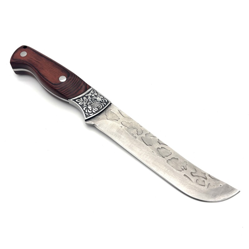 Virtuvinis peilis su medine rankena, 26 cm ilgio, apie 14 x 3 cm ašmenys