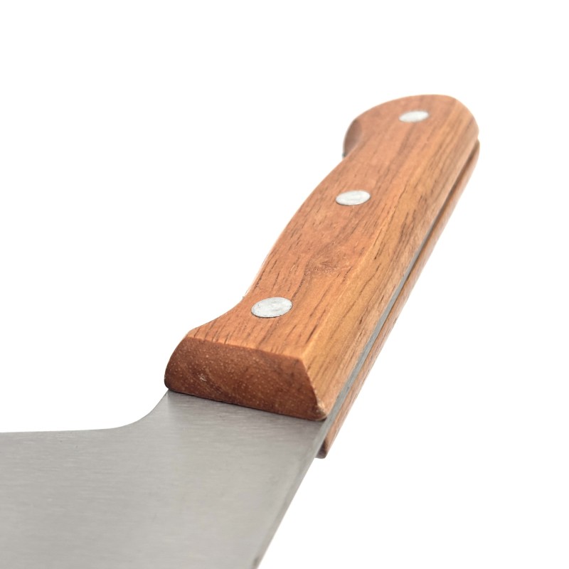 Mėsos kapoklė su medine rankena ir plačiais plieniniais ašmenimis 32 cm, ašmenys 19 x 8 cm