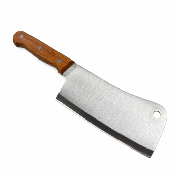 Mėsos kapoklė su medine rankena ir plačiais plieniniais ašmenimis 32 cm, ašmenys 19 x 8 cm