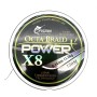 Pintas valas žvejybai FISPIN Octa Braid Power X8 0.14 mm 11.0 kg 150 m pilkos spalvos
