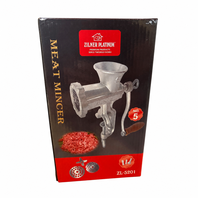 Mėsmalė rankinė Zilner Platinum No.5 ZL-5201 su ketaus korpusu ir dviejų dydžių sieteliais Mėsmalė rankinė Zilner Platinum No.5 ZL-5201 su ketaus korpusu ir dviejų dydžių sieteliais