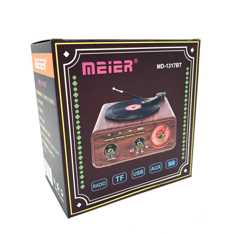 Radijas MD-1317BT Meier su FM/AM/SW bangomis, Bluetooth, USB, TF ir AUX jungtimis