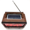 Radijas FP-2393-S Lepe su FM/AM/SW bangomis, Bluetooth, USB, TF, saulės įkrovimu ir liepsnos efektu