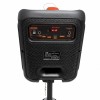 Kolonėlė OK-S812 su stovu, 2 mikrofonais, pulteliu, RGB LED, Bluetooth, USB, AUX, TF kortele ir radiju