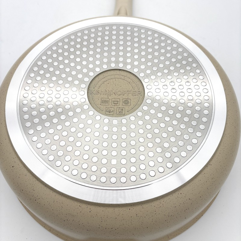 Keptuvė su dangčiu 28 x 8,5 cm KönigHOFFER Creamy Marble, indukcijai, non-stick danga Keptuvė su dangčiu 28 x 8,5 cm KönigHOFFER Creamy Marble, indukcijai, non-stick danga
