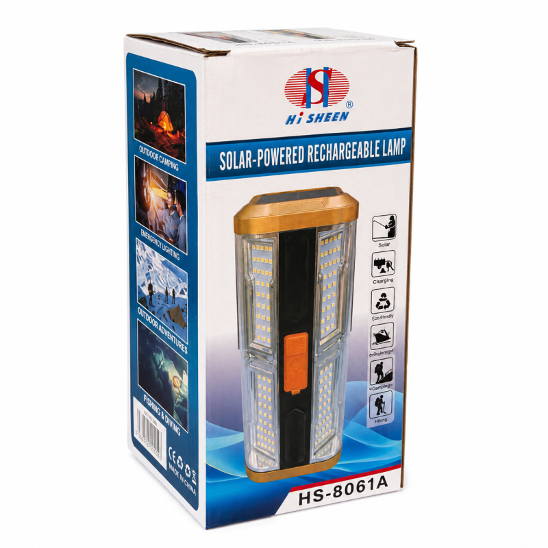 Saulės įkraunama LED lempa Hi Sheen HS-8061B su USB jungtimi