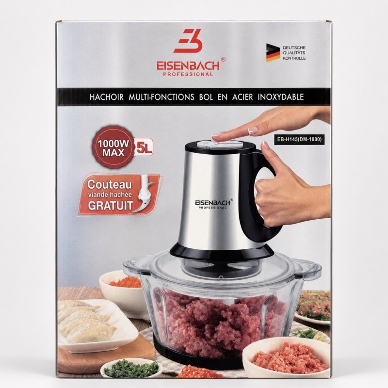 Maisto smulkintuvas Eisenbach Professional EB-H145 DM-1000, 1000 W, 5 l, su 2 peilių priedais