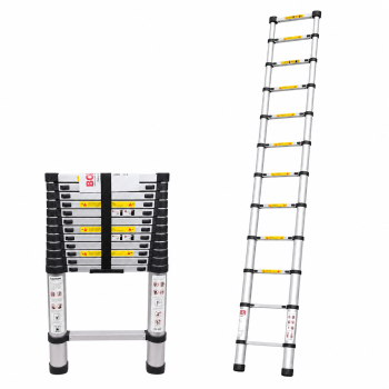 Teleskopinės aliuminės kopėčios BOXER BX-099, 3,2 m, 46 cm, max. 150 kg