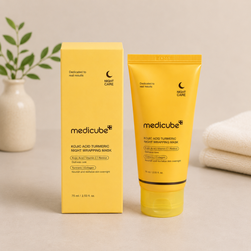 Naktinė veido kaukė Medicube Kojic Acid Turmeric Night Wrapping Mask, 75 ml