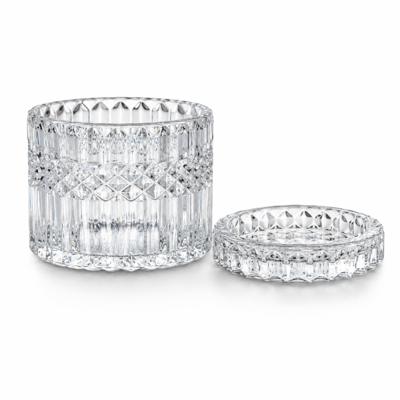 Stiklinis dekoratyvinis indelis su dangteliu Glass Ware
