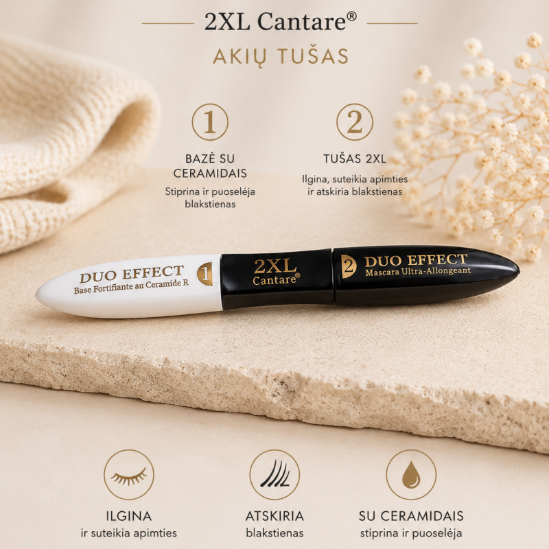 Akių tušas 2XL Cantare Duo Effect su blakstienų baze