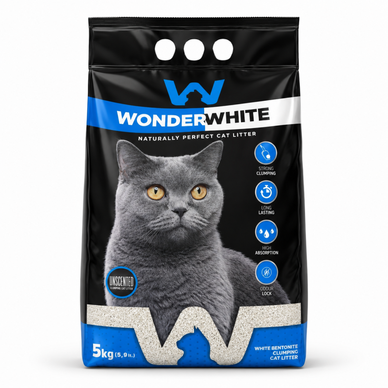 Kačių kraikas Wonder White bentonitinis bekvapis kraikas 5 kg, 5,9 l Kačių kraikas Wonder White bentonitinis bekvapis kraikas 5 kg, 5,9 l