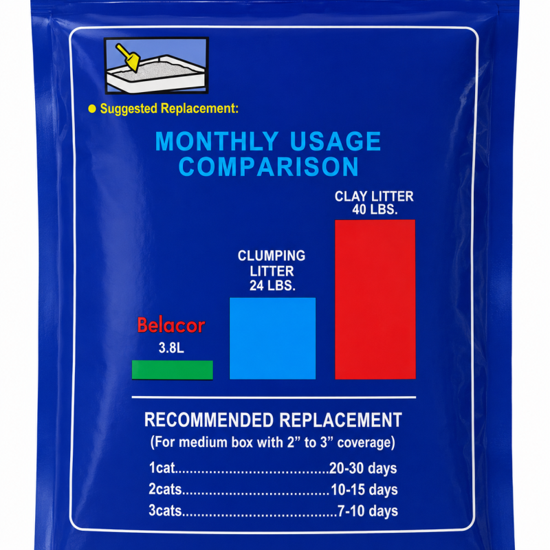Kačių kraikas BeloCat silica gel 3,8 l / 1,5 kg