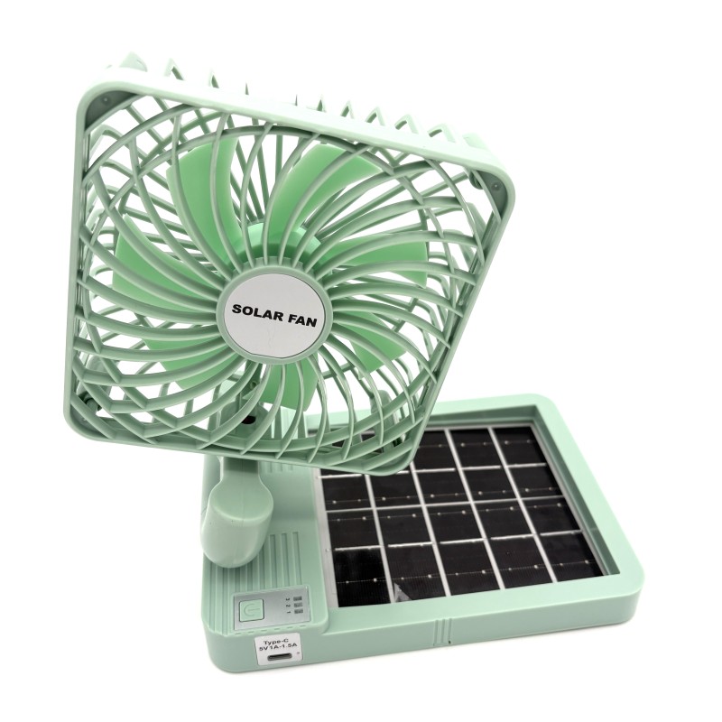 Įkraunamas saulės ventiliatorius Double Head Charging Fan