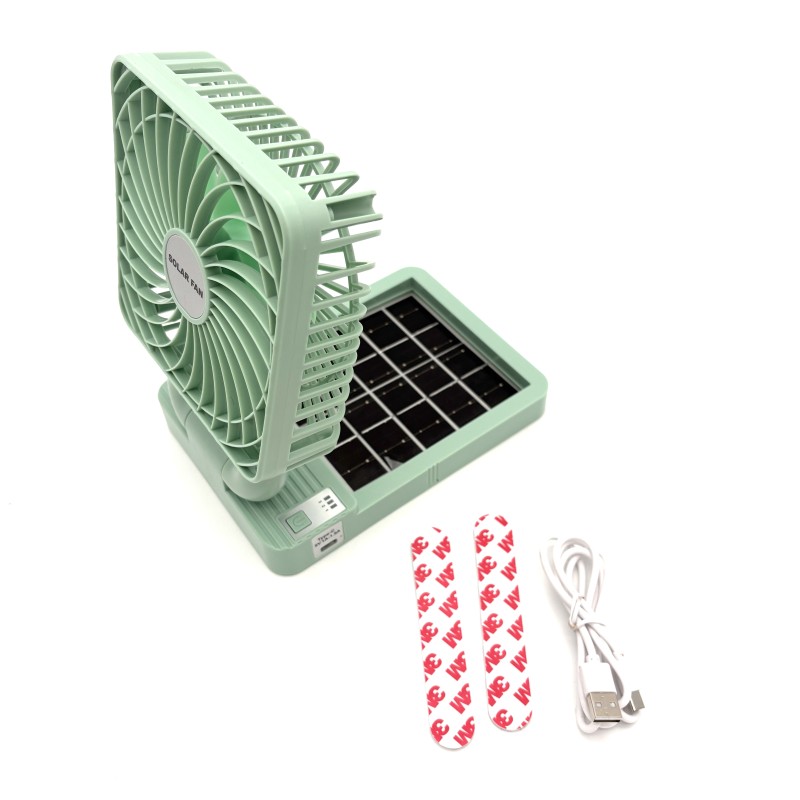 Įkraunamas saulės ventiliatorius Double Head Charging Fan