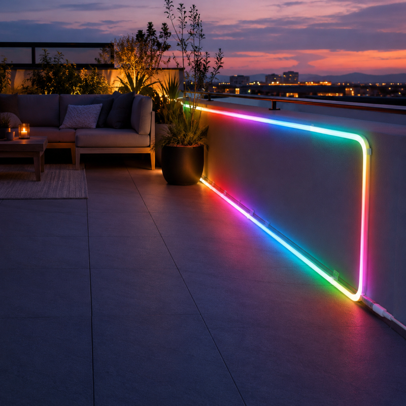 LED neoninė RGB juosta LED Neon Rope Light IC-RGB 5 m, 5V, IP68 LED neoninė RGB juosta LED Neon Rope Light IC-RGB 5 m, 5V, IP68