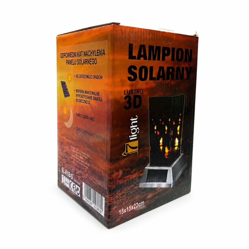 Dekoratyvinis saulės LED žibintas 1 light 3D, 15x15x22 cm Dekoratyvinis saulės LED žibintas 1 light 3D, 15x15x22 cm