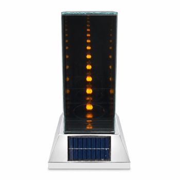 Saulės LED žibintas 3D veidrodžio efektu 15x15x27,5 cm
