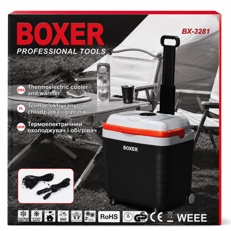 Automobilinis šaldytuvas-šildytuvas BOXER BX-3281, 32 l, 12 V / 220–240 V