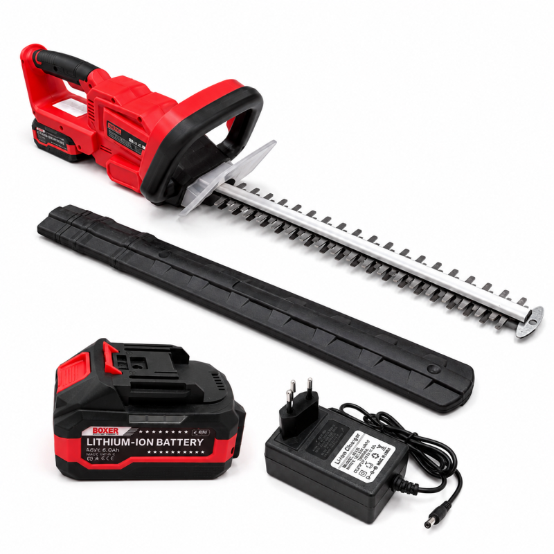 Akumuliatorinės gyvatvorių žirklės–krūmapjovė BOXER BX-3274, 48 V, 1200 W Akumuliatorinės gyvatvorių žirklės–krūmapjovė BOXER BX-3274, 48 V, 1200 W