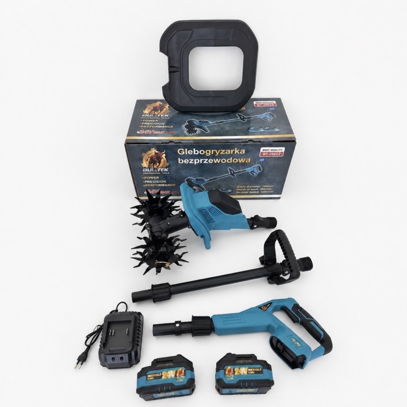 Akumuliatorinis kultivatorius BULLTEK 24V MAX su 2 akumuliatoriais