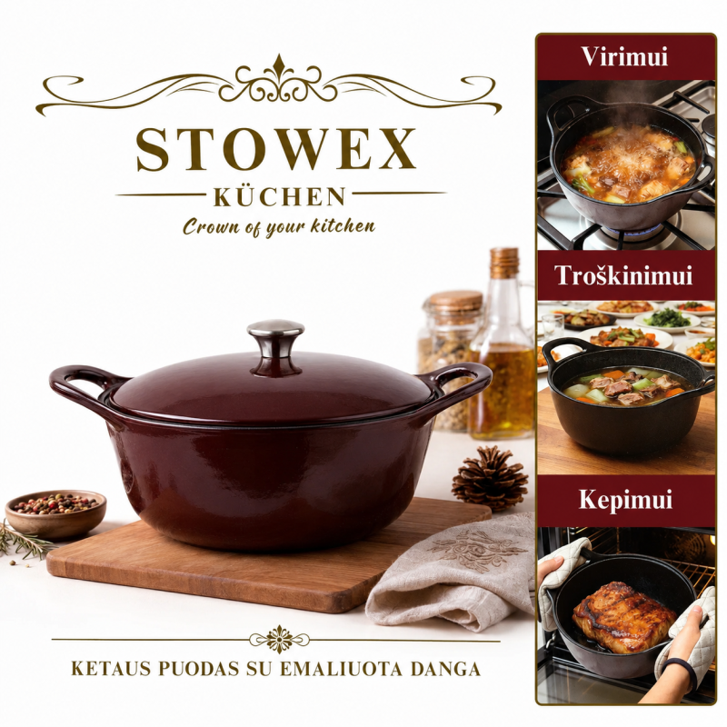 Emaliuotas ketaus puodas STOWEX, 27 cm, 4 l