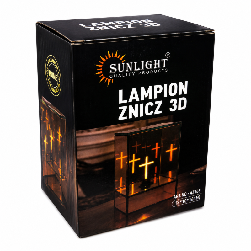 3D stiklinė LED kapų žvakė Sunlight A7189, 15 × 10 × 10 cm 3D stiklinė LED kapų žvakė Sunlight A7189, 15 × 10 × 10 cm