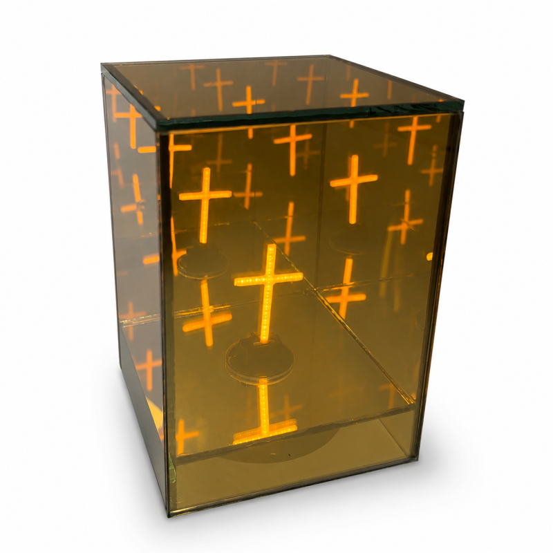 3D stiklinė LED kapų žvakė Sunlight A7189, 15 × 10 × 10 cm 3D stiklinė LED kapų žvakė Sunlight A7189, 15 × 10 × 10 cm