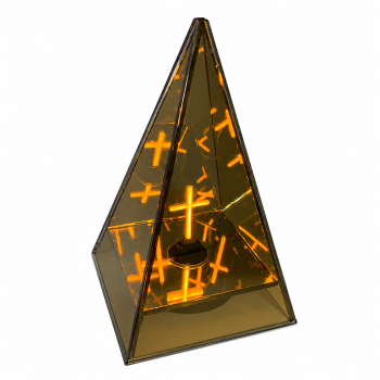 3D stiklinė LED kapų žvakė Sunlight A7188, 20 × 12 × 12 cm